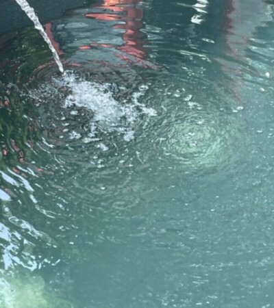 Jet d'eau sur une piscine container Jet d'eau sur une piscine container